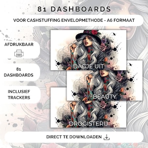 81 Dashboards und Tracker für Cash Stuffing, A6-Haushaltsordner, digitaler Download, Cash Stuffing, Budgetierung, Sparmethode, Niederlande, Sparen
