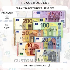 Segnaposto per contanti stampabili per risparmi, sistema di buste per contanti con raccoglitore di budget - Download digitale universale per la gestione del denaro e il risparmio