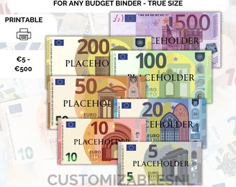 Printable Cash Placeholders for Savings, Budget Binder Cash Envelope System - Universal, Digital Download for Money Management and Savings