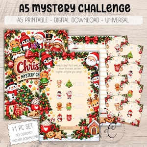 Christmas Mystery Savings Game | Printable Cash Stuffing Challenge | A5 Flip & Save Binder Insert | No Currency | Budget Savings Tracker PDF