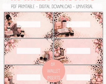 Cute Diva Dashboards for A6 Budget Binder & cashstuffing, 6x wallet insert, universal, A6 Printable Dashboard, Digital Download