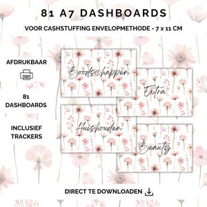 81 Dashboards und Tracker für Cash Stuffing, A7-Haushaltsordner, digitaler Download, Cash Stuffing, Budgetierung, Sparmethode, Niederlande, Sparen