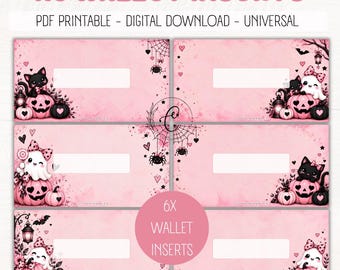 Cute Halloween Dashboards for A6 Budget Binder & cashstuffing, 6x wallet insert, universal, A6 Printable Dashboard, Digital Download