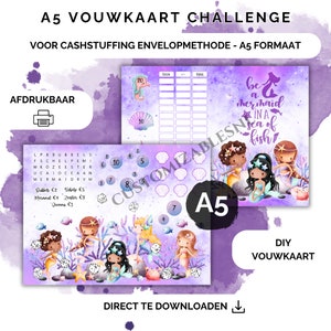 Desafío de tarjetas plegables A5, ahorros de tarjetas plegables, desafío de ahorro de tarjetas plegables para relleno de efectivo, carpeta de presupuesto a5, descarga digital, juego de presupuesto