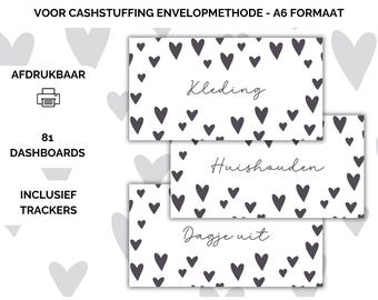 81 Dashboards and Trackers for Cash Stuffing, A6 Budget Binder, Digital Download, Cash Stuffing, Budgeting, Savings Method, Netherlands, Savings