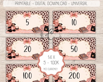 Printable Cash Placeholders for Savings, Budget Binder Cash Envelope System - Universal, Digital Download for Money Management and Savings