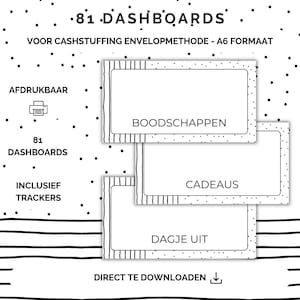 81 Dashboards und Tracker für Cash Stuffing, A6-Haushaltsordner, digitaler Download, Cash Stuffing, Budgetierung, Sparmethode, Niederlande, Sparen
