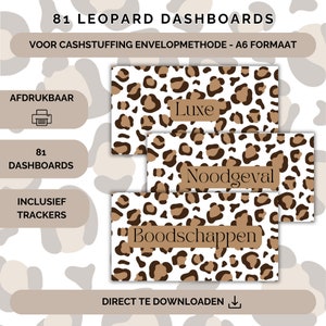 81 Dashboards en trackers voor cashstuffing, a6 budget binder, digitale download, cash stuffen, budgetteren, spaarmethode, nederland, sparen