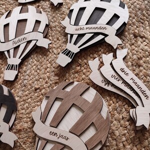 Baby mijlpalen luchtballon hout, mijlpaal bordjes, mijlpaalkaarten, baby en kind mijlpalen vieren, gepersonaliseerd, kraamcadeau, geboorte