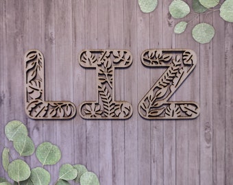 Wooden letters leaves theme | Leaves | Maternity gift | Baby room and children's room | Birthday | Letters | Baby shower gift