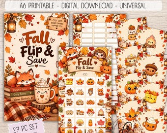 Fall 450 Flip & Save Challenge, Printable Cash Stuffing Game, A6 Budget Binder Savings Challenge, 24 Flip Cards, No Currency PDF
