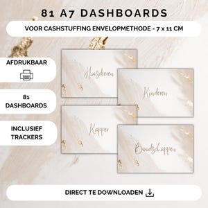 81 Dashboards en trackers voor cashstuffing, a7 budget binder, digitale download, cash stuffen, budgetteren, spaarmethode, nederland, sparen