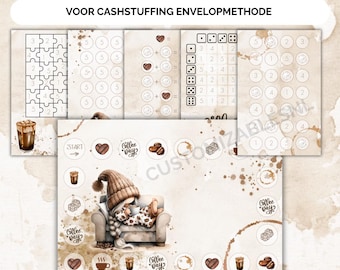 Games A5 for cash stuffing, euro, budget binder, savings challenge, printable, savings method, budget planner, envelope method, cash stuffing