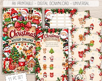 Christmas Mystery Savings Game | Printable Cash Stuffing Challenge | A6 Flip & Save Binder Insert | No Currency | Budget Savings Tracker PDF