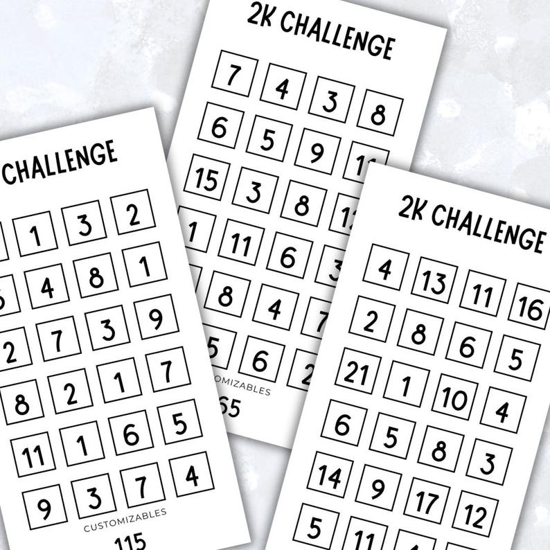 The Basic 2K Savings Challenge - Save 2000 Money Tracker Printable, A6 ...