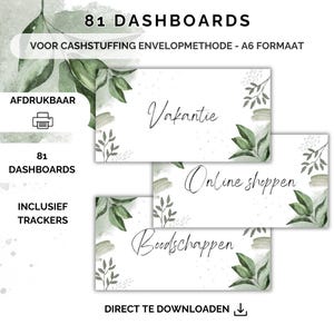 81 Dashboards und Tracker für Cash Stuffing, A6-Haushaltsordner, digitaler Download, Cash Stuffing, Budgetierung, Sparmethode, Niederlande, Sparen
