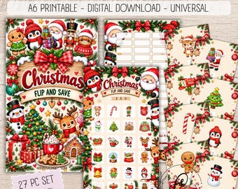 Christmas 250 Flip & Save Challenge, Printable Cash Stuffing Game, A6 Budget Binder Savings Challenge, 24 Flip Cards, No Currency PDF