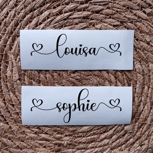 Sticker met naam | Naamsticker | Vinyl | Bloemen | Gepersonaliseerde stickers | Naam of tekst | Eigen ontwerp sticker | heart name decal |