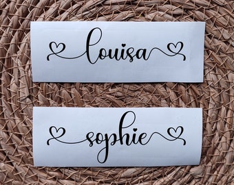 Sticker with name | Name sticker | Vinyl| Flowers | Personalized Stickers | Name or text | Own design sticker | heart name decal |