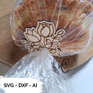 Reusable Wooden Bread Clip SVG | Laser Cut Bag Clip File | Eco Friendly Bread Tag | Sustainable Kitchen | Bread Bag Closure