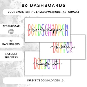 80 Dashboards und Tracker für Cash Stuffing, A6-Haushaltsordner, digitaler Download, Cash Stuffing, Budgetierung, Sparmethode, Niederlande, Sparen