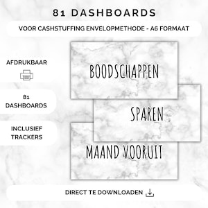 81 Dashboards und Tracker für Cash Stuffing, A6-Haushaltsordner, digitaler Download, Cash Stuffing, Budgetierung, Sparmethode, Niederlande, Sparen