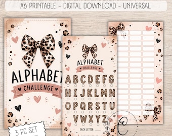 Alphabet Savings Challenge | ABC Savings Challenge | Cash Stuffing Printable | Money Saving Challenge | A6 Budget & Savings Tracker
