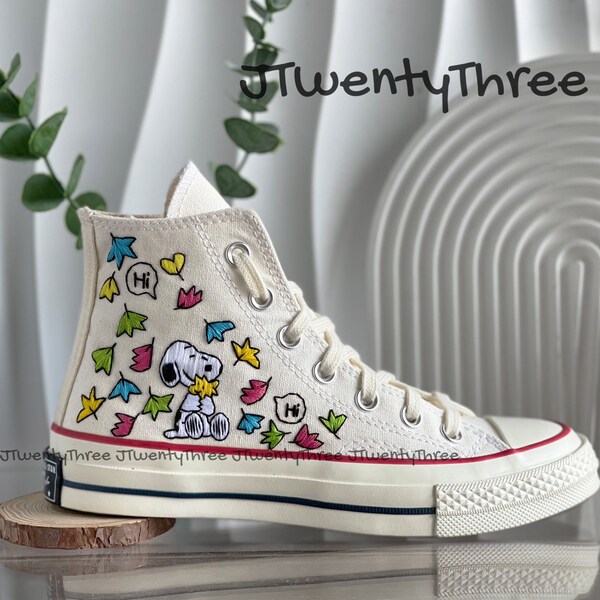 Heartstopper Converse, Cartoon Dog Heartstopper Leaves Embroidered Converse, Bookish Inspired Converse High Top, Nick and Charlie Converse