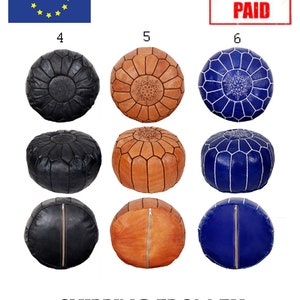 Pouffe silla otomana Pouffe hecho a mano cuero Pouf Cubierta | Etsy