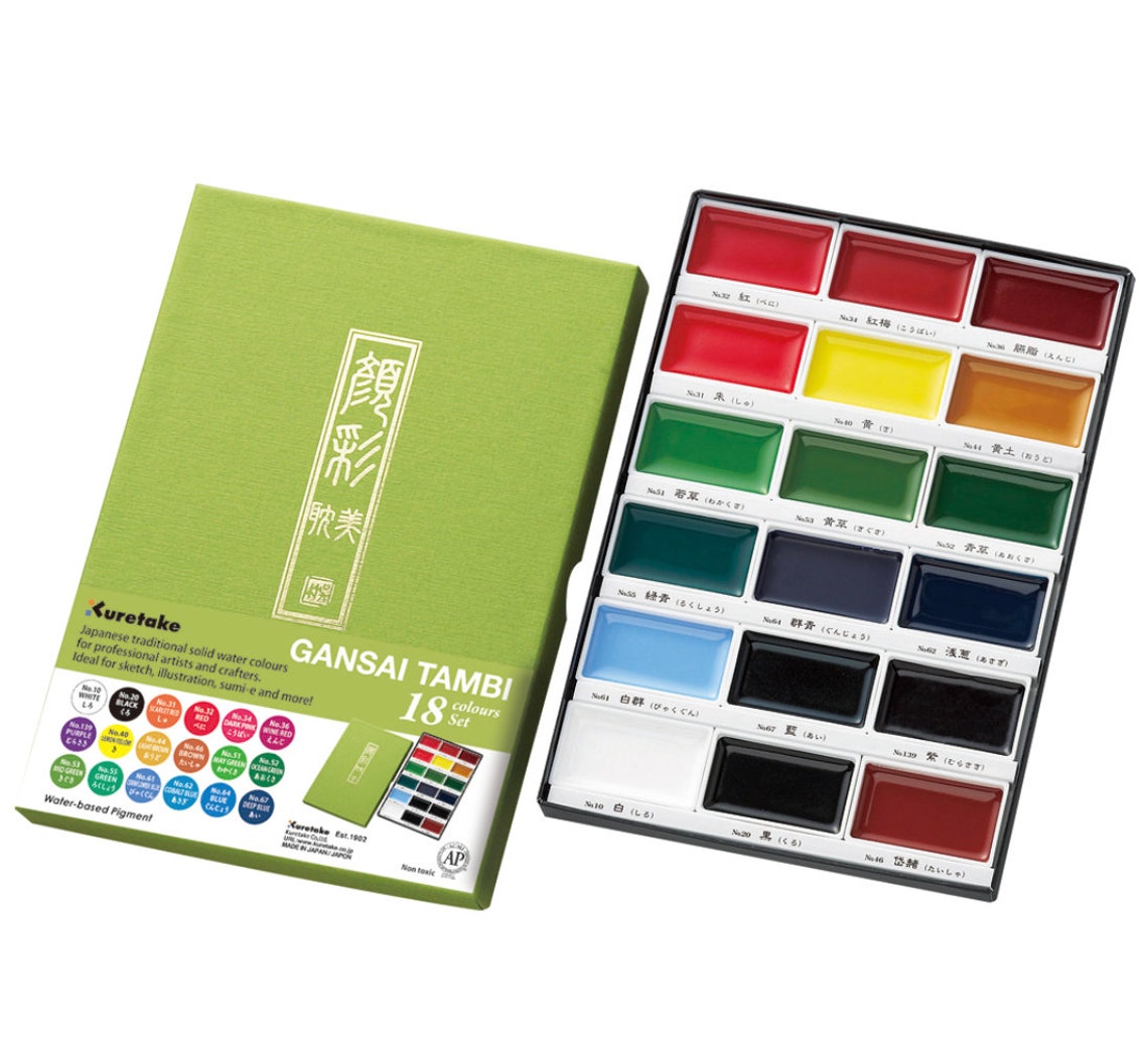 Kuretake Gansai Tambi Japanische Aquarellfarbe – Refill In Blau, Hochpigmentiert & Wasserlöslich
