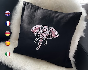 DIY kit - Embroidery starter kit - Cushion cover indian hindu elephant