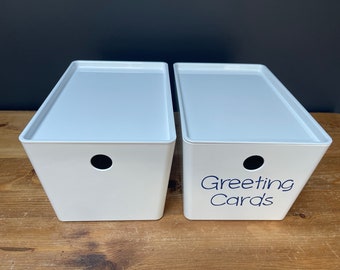 Personalised Small Stackable Storage Boxes With Lid | White | Choice of sizes | Home Organisation | Tub