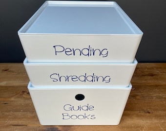 Personalised Large Stackable Storage Boxes With Lid | White | Choice of sizes | Home Organisation | Tub