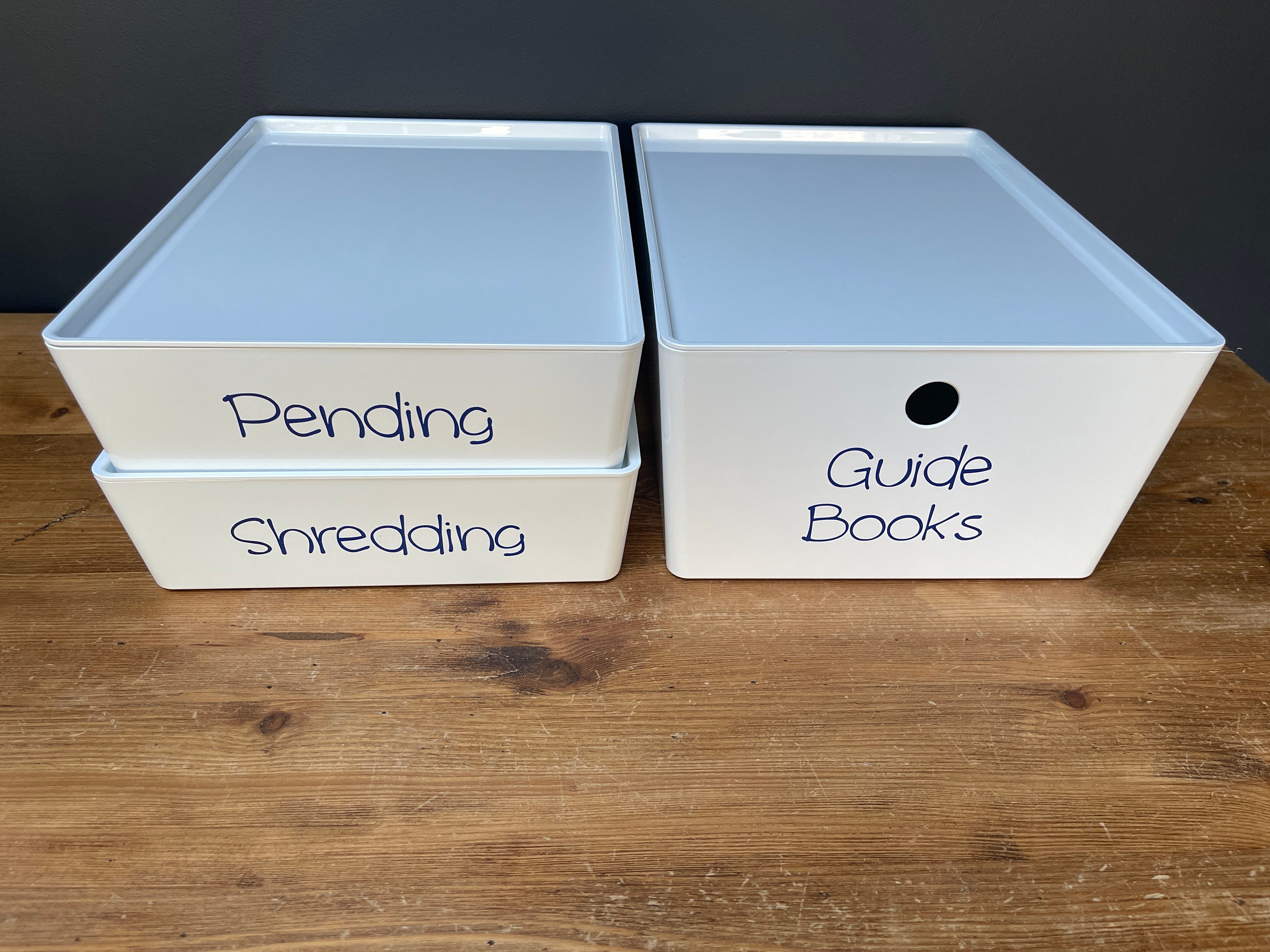 Personalised Large Stackable Storage Boxes With Lid | White | Choice of ... - Large Statement Storage Pieces