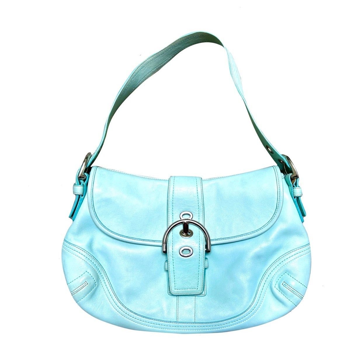 Powder Blue Coach Soho Leather Flap Bag - Etsy Powder Blue Coach Soho Leather Flap Bag - Etsy