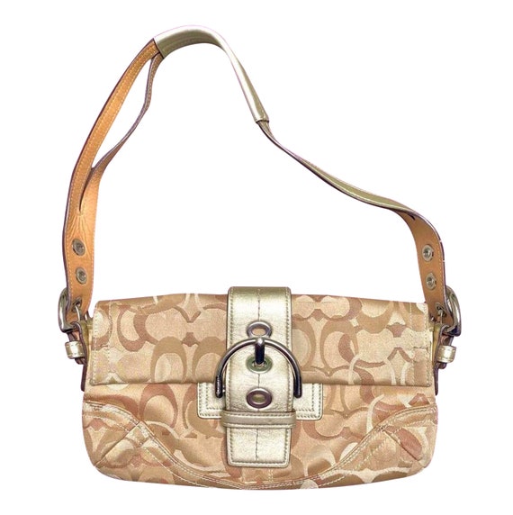 平成 y2k coach Soho Signature Shoulder Bag COACH SOHO SIGNATURE MULTICOLOR SATIN Y2K PURSE SHOULDER