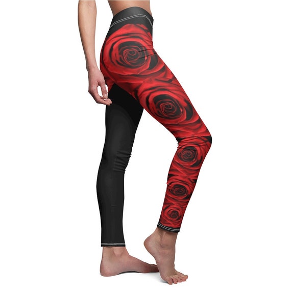 Romantique Collection Mi Amor Leggings Cute Rose Leggings Roses Workout Clothing Gym Clothes Women s Leggings Cute Leggings Floral Etsy