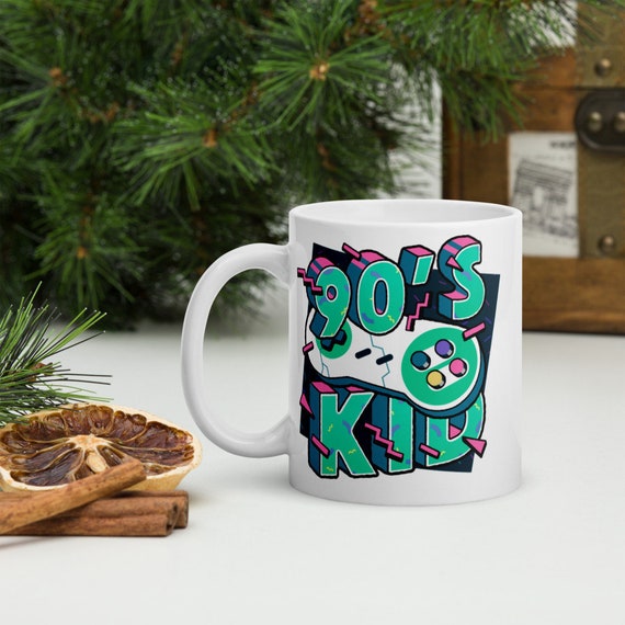 90's kid mug, fun mug, classic mug, funny gamer mug, fun gamer 90s mug, young adult mug, funny gamer mug,