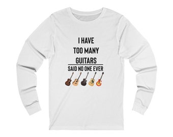 Camisas de guitarra para hombres, camisas gráficas para hombres, camisas para guitarras, guitarra para músicos, regalo para él, camiseta de manga larga