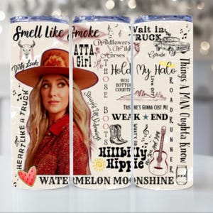 Lainey Wilson Inspired 20oz Skinny Tumbler, Country Music Tumbler