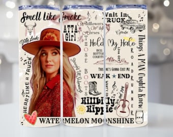 Vaso delgado de 20 oz inspirado en Lainey Wilson, vaso de música country