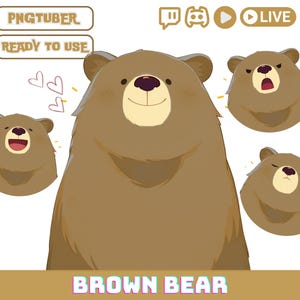 May include: A set of four brown bear emoticons with different expressions. The emoticons are in a cartoon style and have a simple design. The emoticons are perfect for use in online chat or social media.