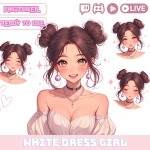 PNGTuber Avatar Anime Girl | VTuber PNG Model for Twitch & YouTube | Beginner Streamer Character | Veadotube OBS Ready | Instant Download