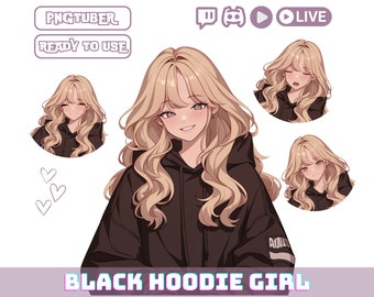 Avatar de chica anime de PNGTuber / Modelo PNG de VTuber para Twitch y YouTube / Personaje de streamer principiante / Veadotube OBS listo / Descarga instantánea