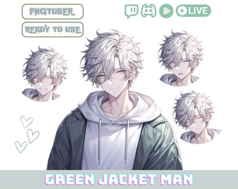 PNGTuber Avatar Anime Male | VTuber PNG Model for Twitch & YouTube | Beginner Streamer Character | Veadotube OBS Ready | Instant Download