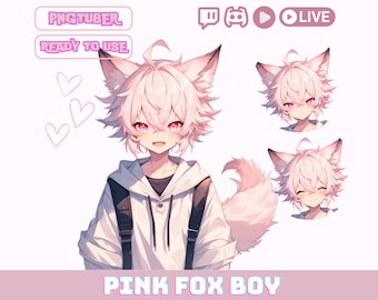 Avatar masculino de anime de PNGTuber / Modelo PNG de VTuber para Twitch y YouTube / Personaje de streamer principiante / Veadotube OBS listo / Descarga instantánea