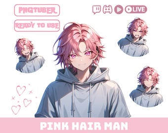PNGTuber Avatar Anime Male | VTuber PNG Model for Twitch & YouTube | Beginner Streamer Character | Veadotube OBS Ready | Instant Download
