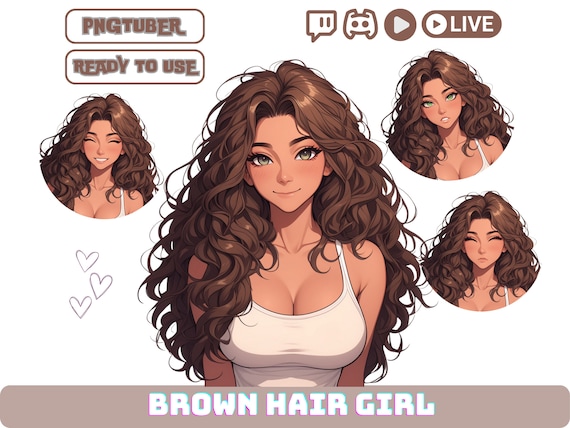 PNGTuber Avatar Anime Girl | VTuber PNG Model for Twitch & YouTube | Beginner Streamer Character | Veadotube OBS Ready | Instant Download