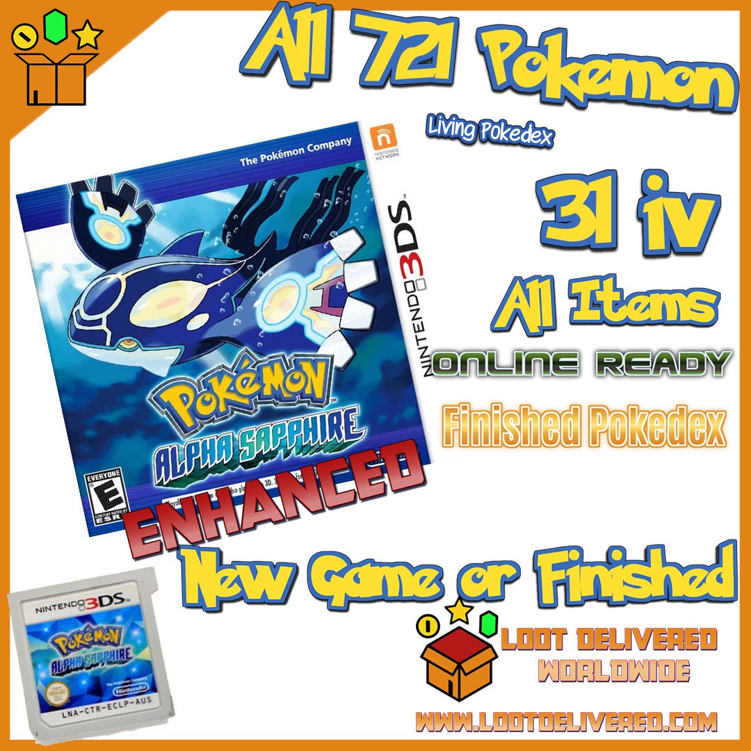 Pokemon Alpha Sapphire Version Enhanced Loaded With All 721 Etsy