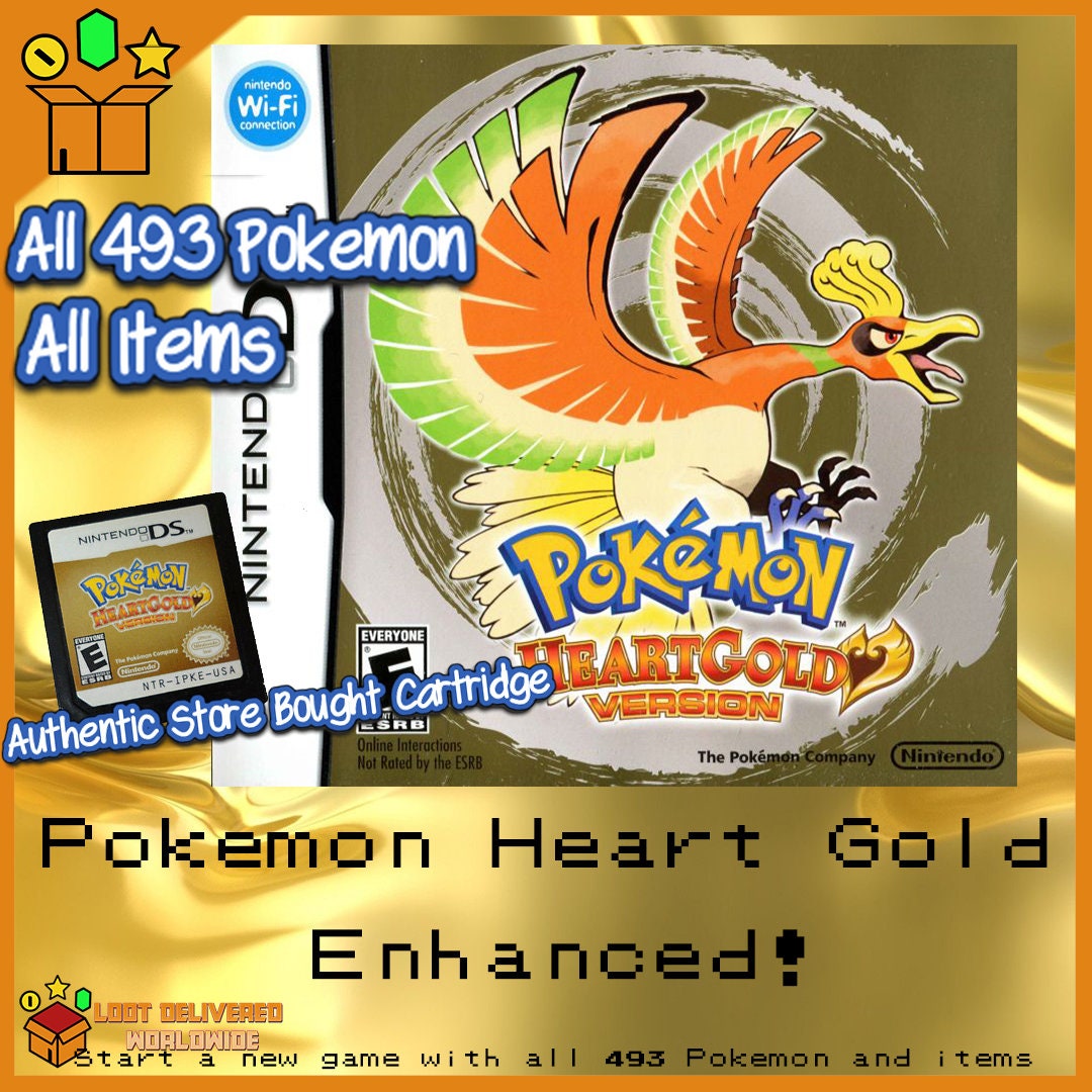 Pokemon Heart Gold All 493 Pokemon Living Pokedex And Items Etsy Uk